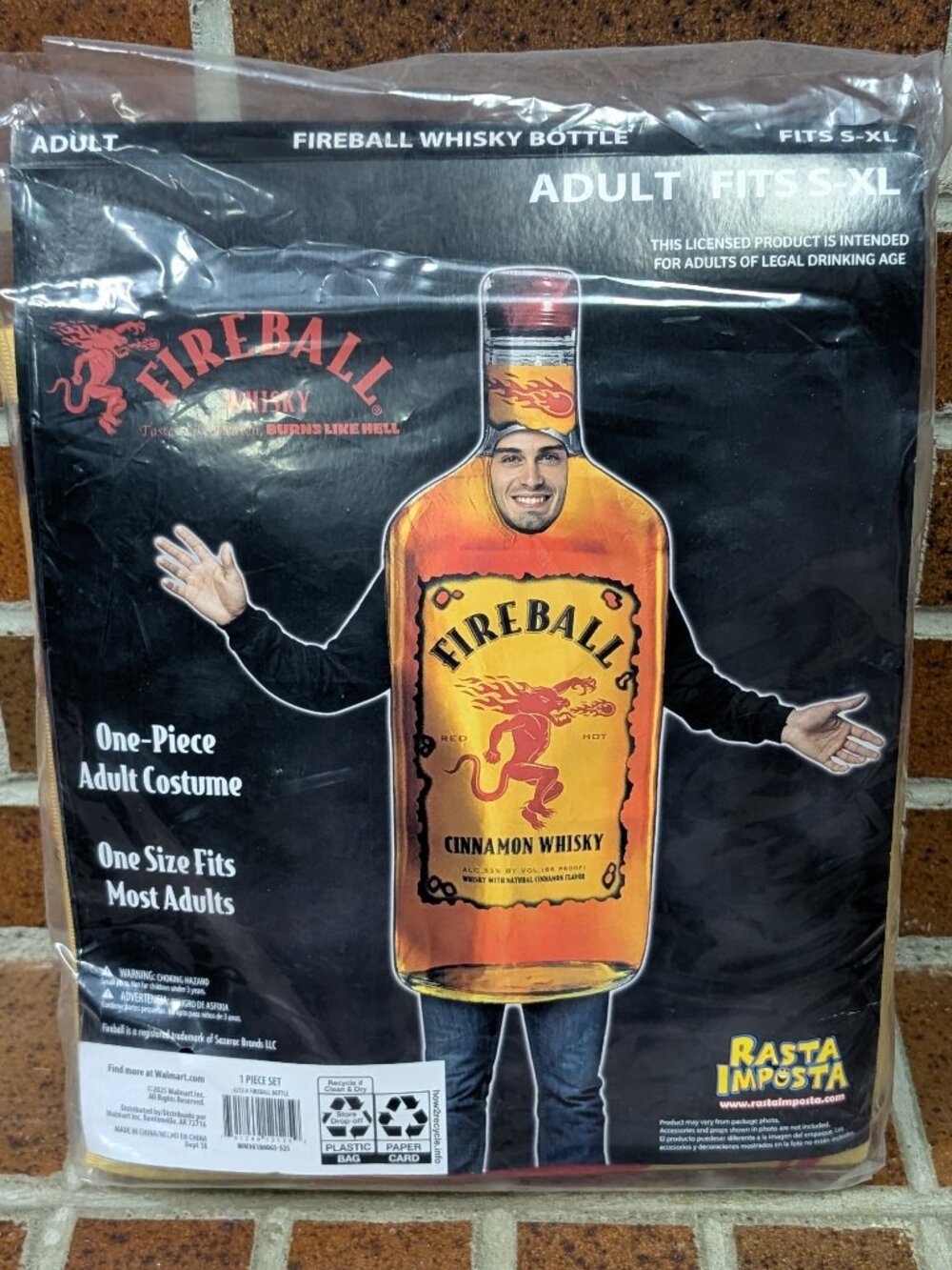 Rasta Imposta Adult Fireball Whisky Costume - one size - NIP